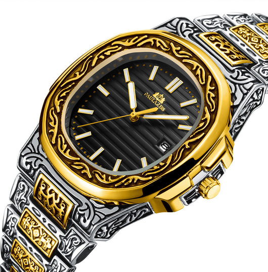Reloj Hombre Cuarzo Tallado Loro Calendario Luminiscente - Image 53