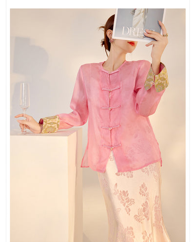 Blusa Retro Elegante con Bordado Chino y Botones Decorativos - Image 12