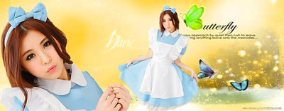 Disfraz de Sirvienta Anime Azul Agua - Traje COS de Rendimiento - Image 3