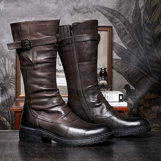 Botas Biker Altas de Plataforma con Cierre Lateral para Hombre - Image 11