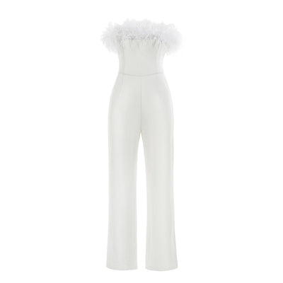 Pantalón Ajustado Cintura Marcada con Detalle de Plumas - Image 9