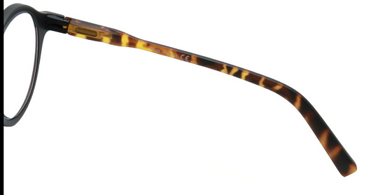 Round full-frame reading glasses with brown and clear striped pattern, featuring anti-blue light lenses. - Image 12