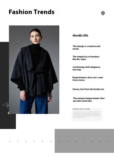 Capa Poncho Reversible de Lana Doble Faz - Image 8