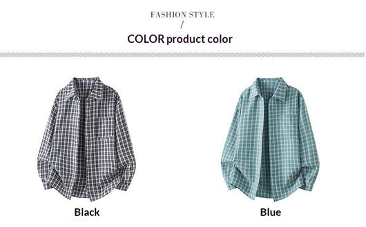 Camisa Casual de Cuadros Manga Larga Talla Grande para Hombre - Image 11