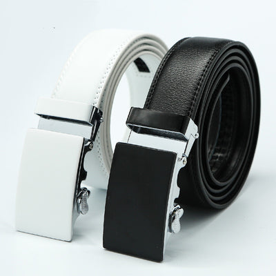 Cinturón Blanco de Cuero para Hombre con Hebilla Automática - Image 3