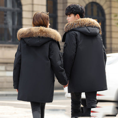 Chaqueta Acolchada de Plumón para Parejas - Corte Medio Invierno - Image 7