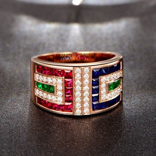 Anillo de Cóctel Luxury con Zirconia Multicolor - Image 7