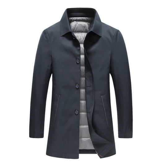 Chaqueta Acolchada Ligera y Larga Cortavientos Pluma