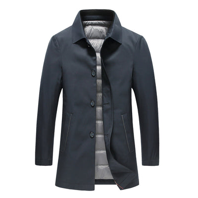 Chaqueta Acolchada Ligera y Larga Cortavientos Pluma