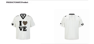 Playera Mujer Cuello V Leopardo con Splicing - Manga Corta - Image 8