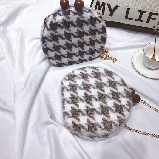 Bolso Bandolera de Ante con Cadena Dorada para Mujer - Otoño Invierno