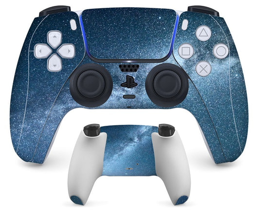 PS5 controller with a pastel marble sticker, showing the front and back views for anti-scratch protection. - Image 26