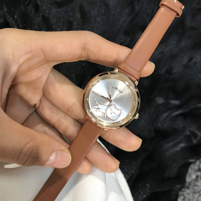 Reloj Cinturón Piel con Gato Movible - Diseño Creativo para Mujer - Image 4