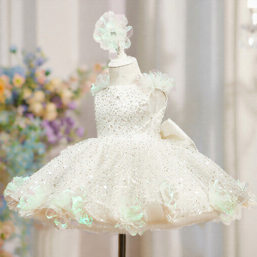 Vestido de Princesa con Lentejuelas y Perlas para Niña - Gala Elegante - Image 5