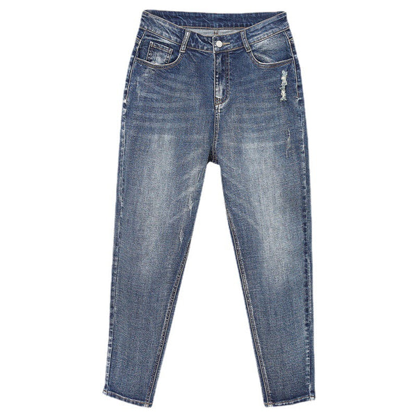 Jeans Oversize Mujer Cintura Alta Elástico Pierna Ancha