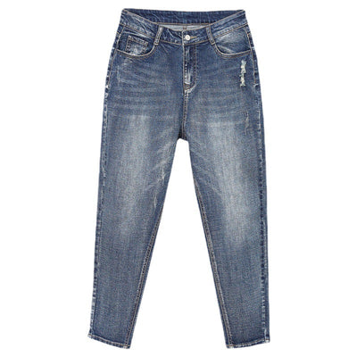 Jeans Oversize Mujer Cintura Alta Elástico Pierna Ancha - Image 2