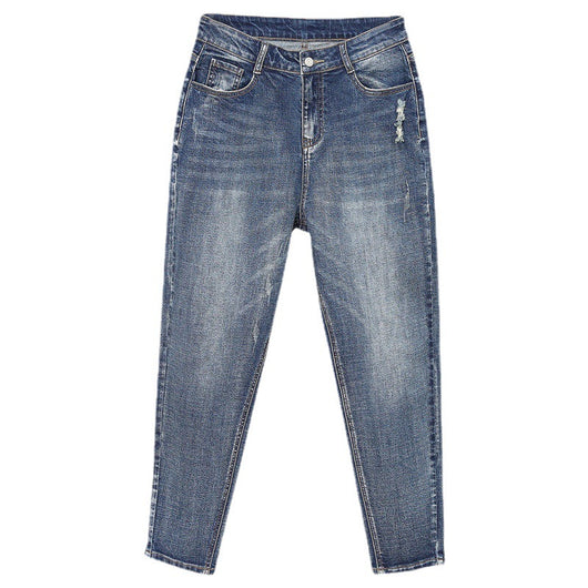 Jeans Oversize Mujer Cintura Alta Elástico Pierna Ancha - Image 2
