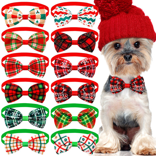 Moño Navideño a Cuadros para Perros y Gatos - Múltiples Colores - Image 2