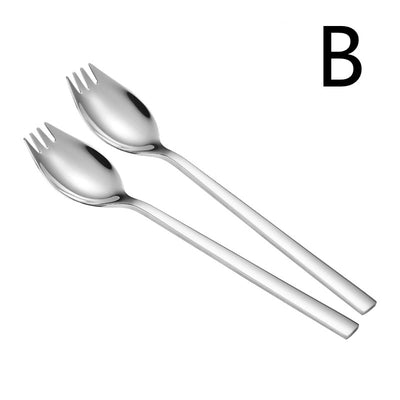 Cubierto Dual Acero Inoxidable Tenedor y Cuchara 2 en 1 - Image 17