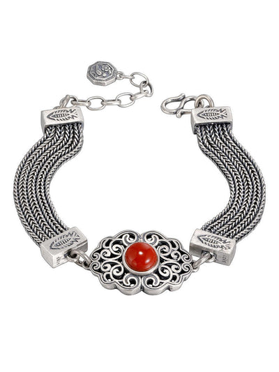 Pulsera Tejida South Red con Incrustaciones Vintage - Diseño de Lujo para Mujer - Image 9