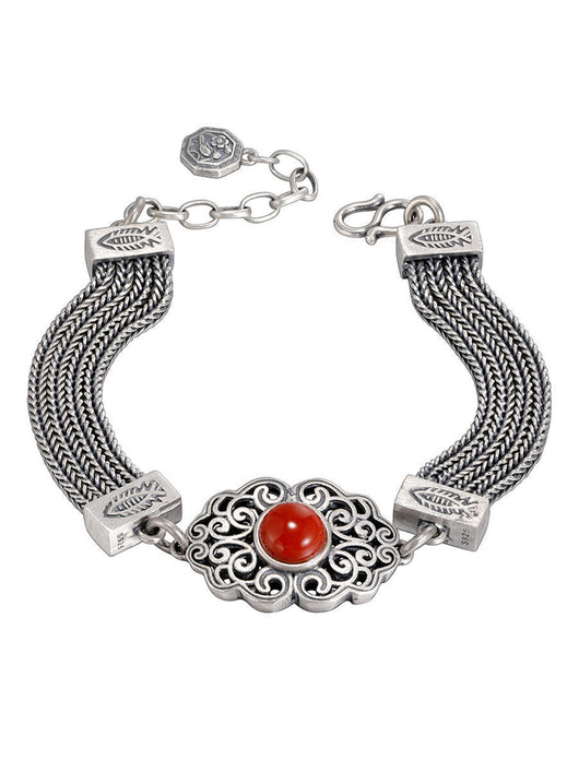 Pulsera Tejida South Red con Incrustaciones Vintage - Diseño de Lujo para Mujer - Image 9