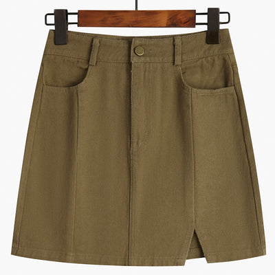 Falda Asimétrica Talle Alto Delgada para Primavera - Image 12