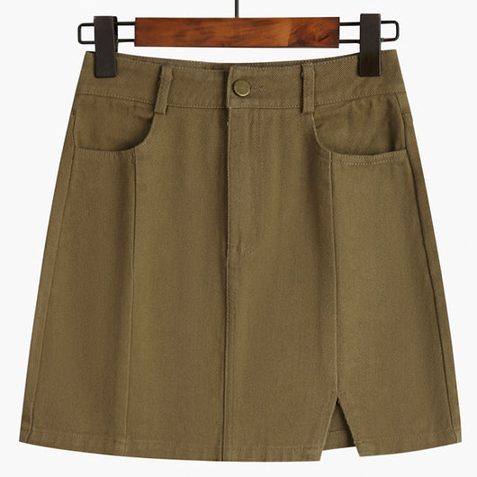 Falda Asimétrica Talle Alto Delgada para Primavera - Image 12