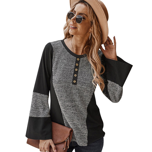 Camisa Suelta de Patchwork Primavera Temprana - Casual para Mujer - Image 7