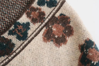 Cardigan Tejido Jacquard Vintage Largo - Suéter Elegante de Punto - Image 7