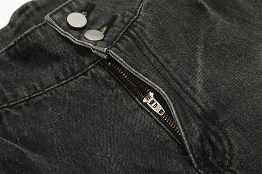 Shorts de Mezclilla Suelta con Detalles de Pintura Contrast para Hombre - Image 10