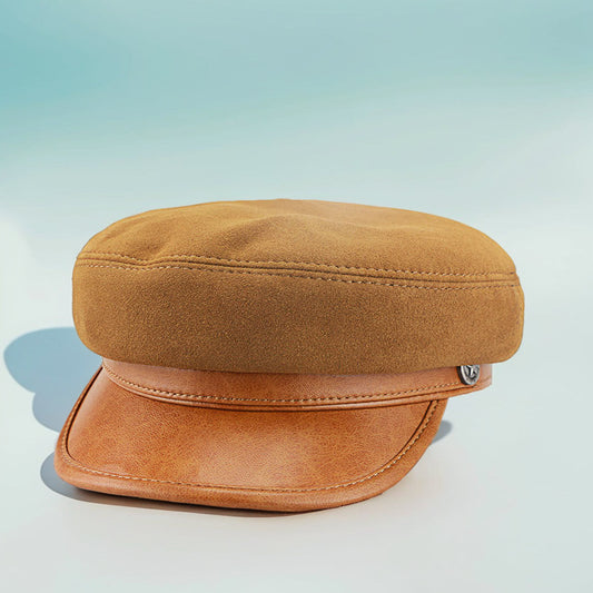Gorra Retro Vintage de Gamuza y Lana con Visera - Estilo Británico Clásico