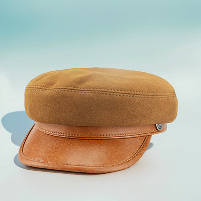 Gorra Retro Vintage de Gamuza y Lana con Visera - Estilo Británico Clásico