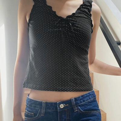 Blusa Sin Mangas Tejida con Estampado de Lunares - Image 26