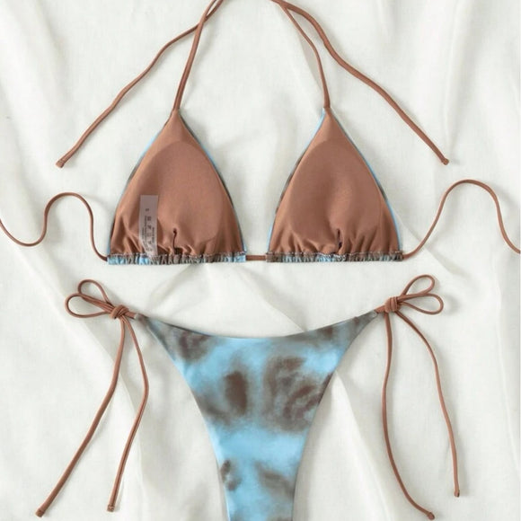 Bikini Dos Piezas con Cordones Ajustables Diseño Sexy