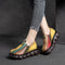 Zapatos Étnicos Bicolor con Suela Gruesa y Punta Redonda