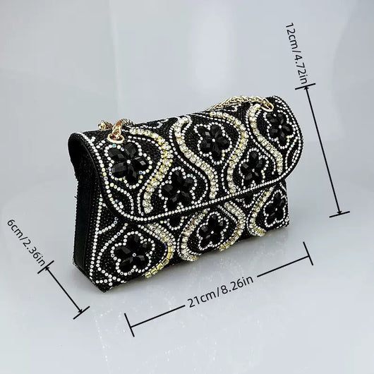 Bolso de Noche Elegante con Incrustaciones de Diamantes para Eventos - Image 10