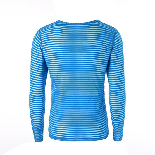Camiseta Manga Larga a Rayas Talla Grande para Hombre - Image 5