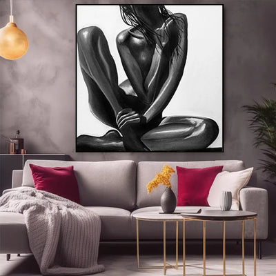 Cuadro Abstracto Mujer Africana Moderna - Lienzo Óleo Decorativo para Hogar - Image 3