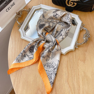 Pañuelo de Seda Cuadrado Rayas Blanco y Negro - Accesorio Versátil para Primavera - Image 15