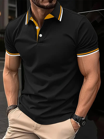 Playera Slim Fit con Cuello Solapa, Rayas Ribeteadas y Costuras Contrastantes - Image 23