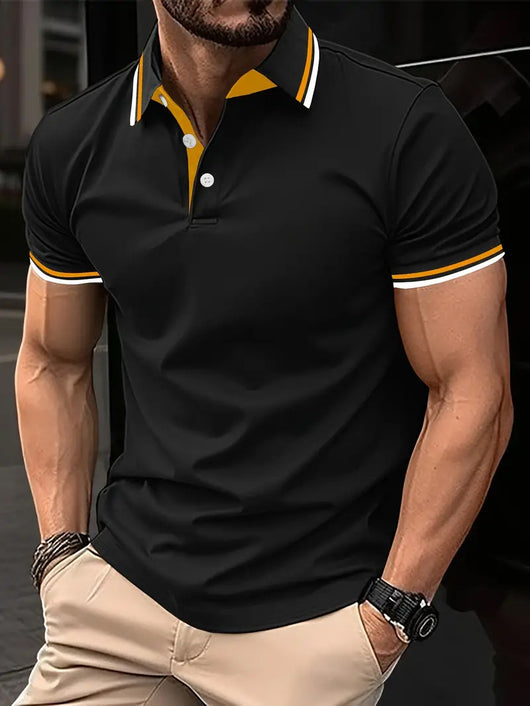 Playera Slim Fit con Cuello Solapa, Rayas Ribeteadas y Costuras Contrastantes - Image 23