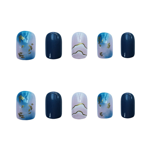Uñas Postizas Adhesivas Azul Marino con Efecto Degradado - Image 10