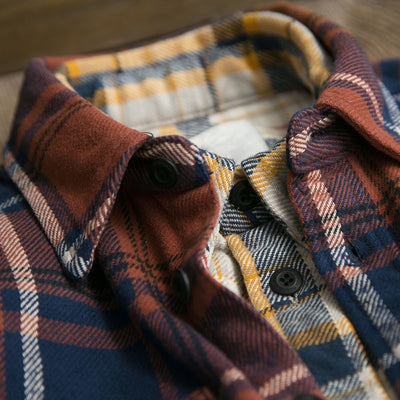 Camisa de Cuadros Gruesa Retro para Hombre con Manga Larga - Image 11
