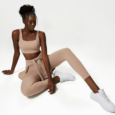 Conjunto de Yoga Tres Piezas Color Nude - Image 12