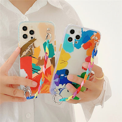 Funda de Silicona para Teléfono con Cadena de Muñeca Colorida - Image 10