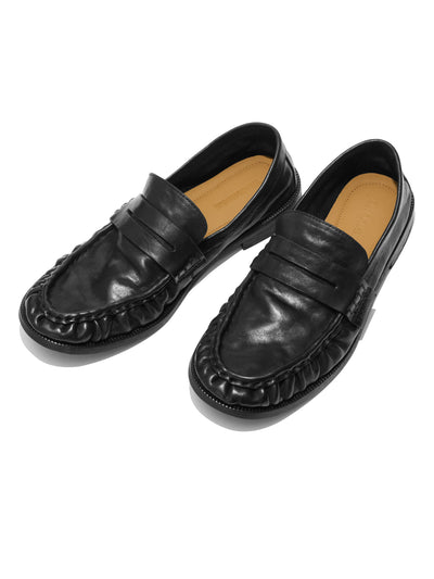 Mocasines de Cuero Lavado Arrugado Mapi Neri Soft - Image 5