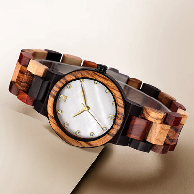 Reloj de Dama con Carcasa de Perla y Madera Natural - Image 2