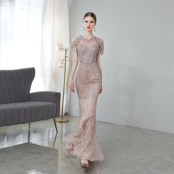 Vestido de Noche Sirena Lujo para Banquete
