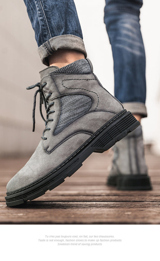 Botas Martin de Cuero para Hombre - Estilo Británico Versátil Otoño Invierno - Image 13