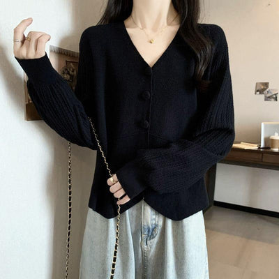 Cardigan Tejido Mujer Cuello V Slim Fit Hombros Rectos - Image 14